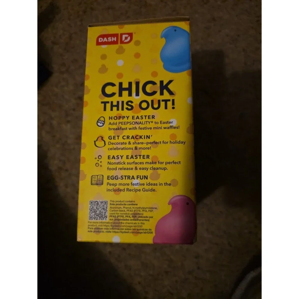 Dash Easter Peeps Mini Waffle Maker Limited Edition New In Box Yellow